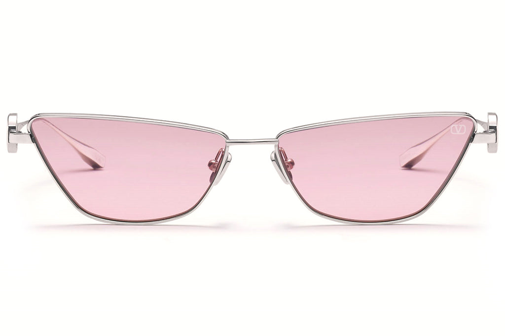 Valentino® Eyewear - VLogo Sign Sunglasses Silver with Bordeaux Lenses