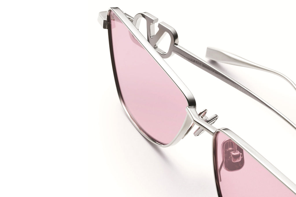 Valentino® Eyewear - VLogo Sign Sunglasses Silver with Bordeaux Lenses