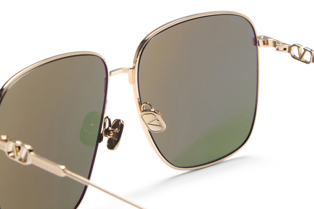 Valentino® Eyewear - VLS-171 Sunglasses V-Light Gold & Light Havana with Dark Green Lenses