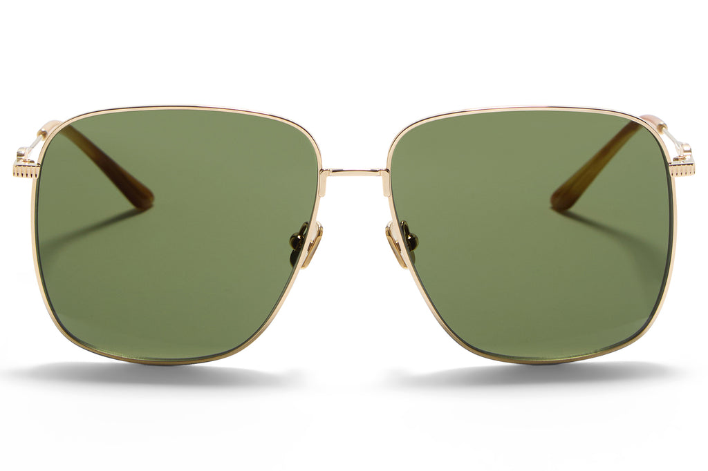 Valentino® Eyewear - VLS-171 Sunglasses V-Light Gold & Light Havana with Dark Green Lenses