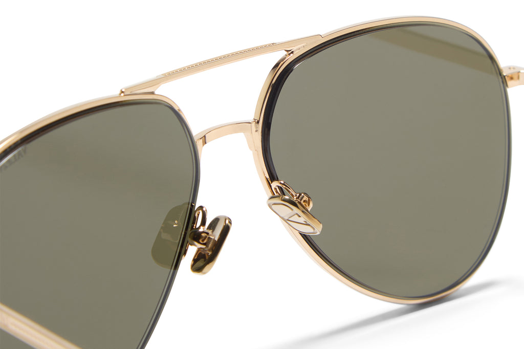 Valentino® Eyewear - VLS-172 Sunglasses V-Light Gold & Black with Dark Green Lenses