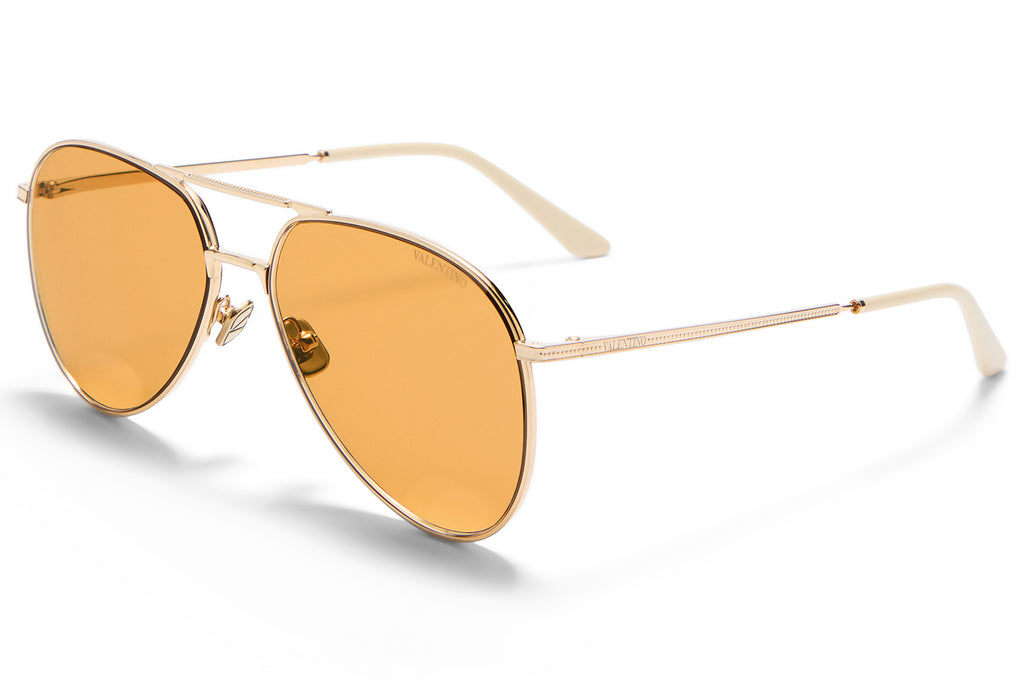 Valentino® Eyewear - VLS-172 Sunglasses V-Light Gold & Ivory with Amber Lenses