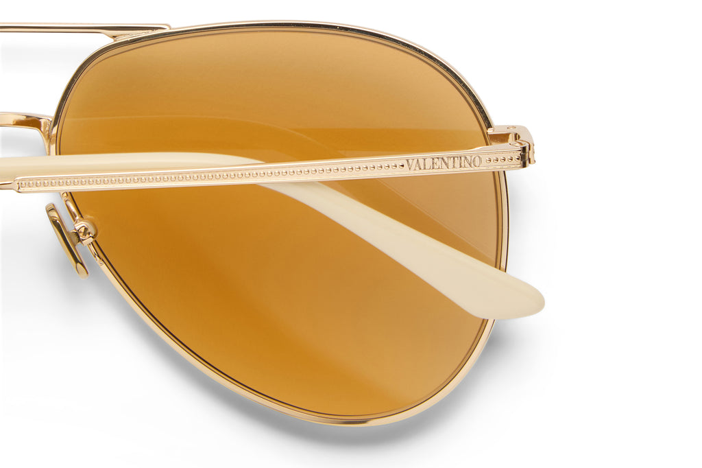 Valentino® Eyewear - VLS-172 Sunglasses V-Light Gold & Ivory with Amber Lenses