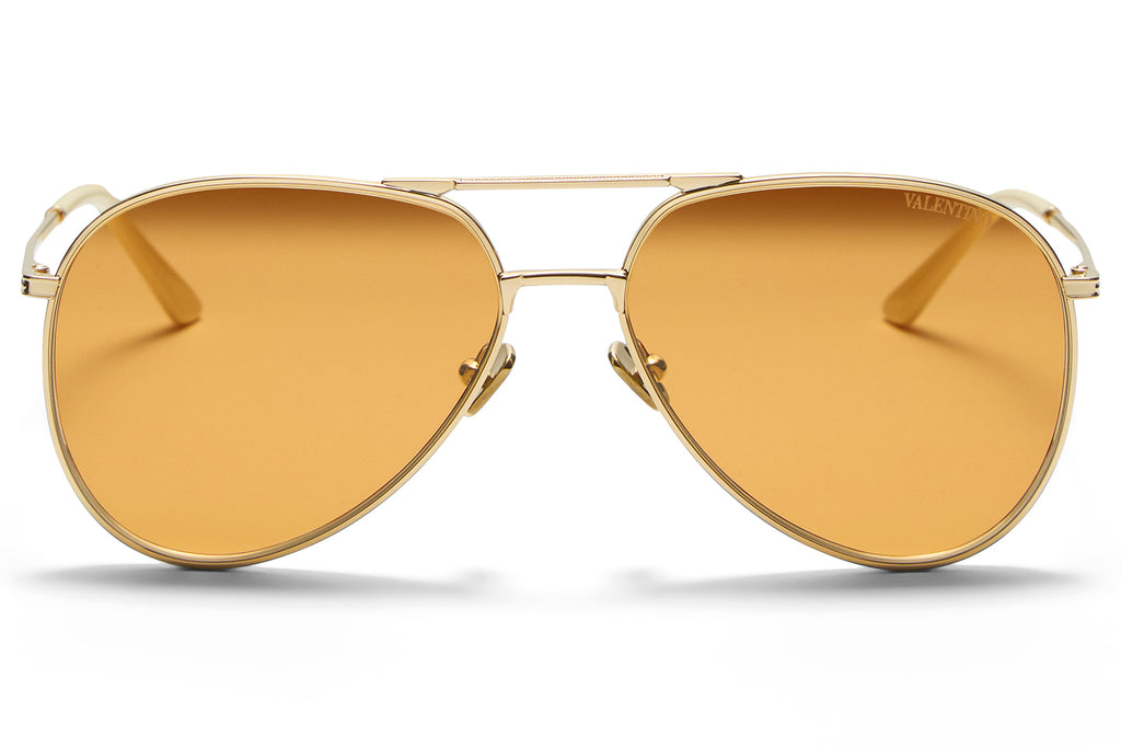 Valentino® Eyewear - VLS-172 Sunglasses V-Light Gold & Ivory with Amber Lenses