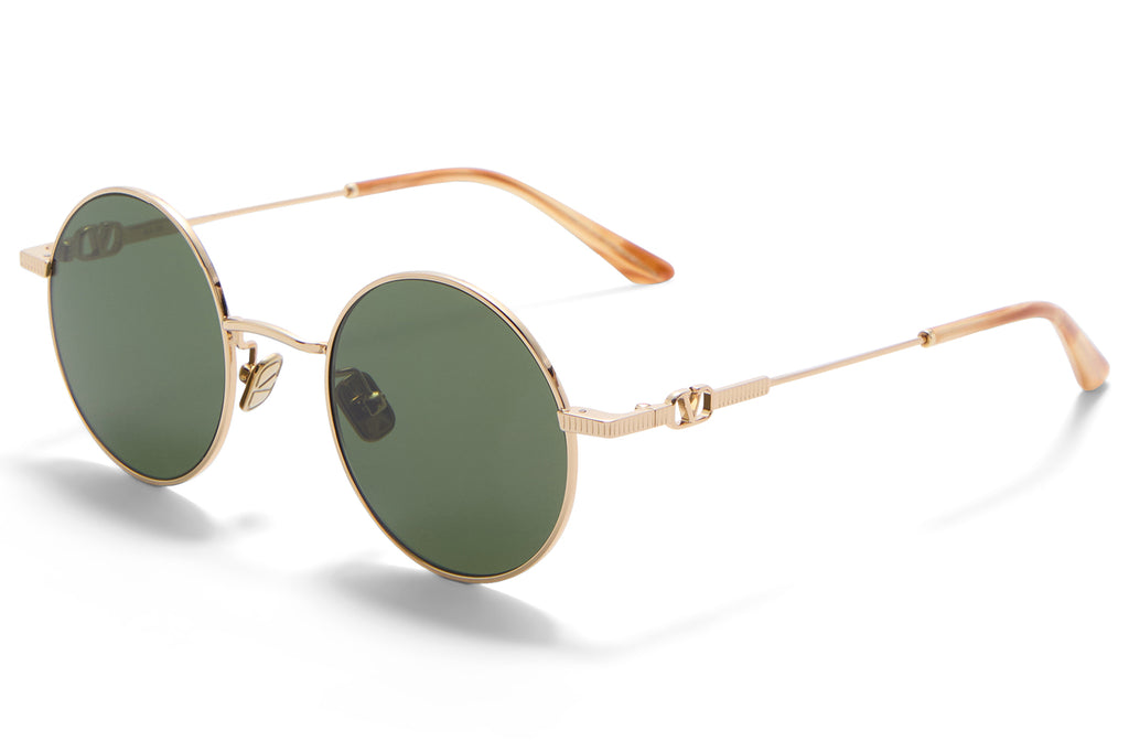 Valentino® Eyewear - VLS-173 Sunglasses V-Light Gold & Light Havana with Dark Green Lenses