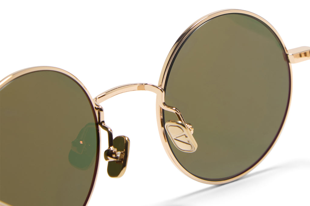 Valentino® Eyewear - VLS-173 Sunglasses V-Light Gold & Light Havana with Dark Green Lenses