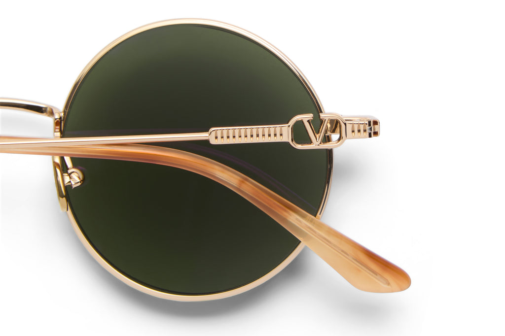 Valentino® Eyewear - VLS-173 Sunglasses V-Light Gold & Light Havana with Dark Green Lenses