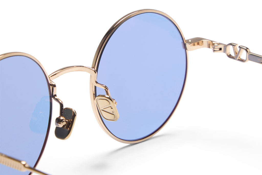 Valentino® Eyewear - VLS-173 Sunglasses V-Light Gold & Ivory with Blue Lenses