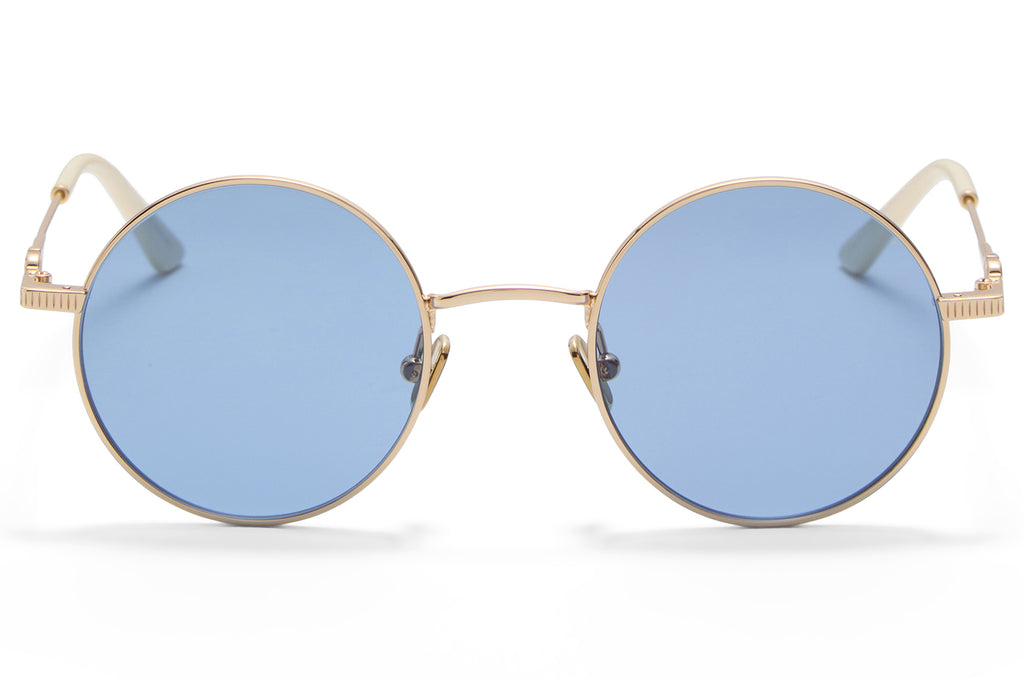 Valentino® Eyewear - VLS-173 Sunglasses V-Light Gold & Ivory with Blue Lenses