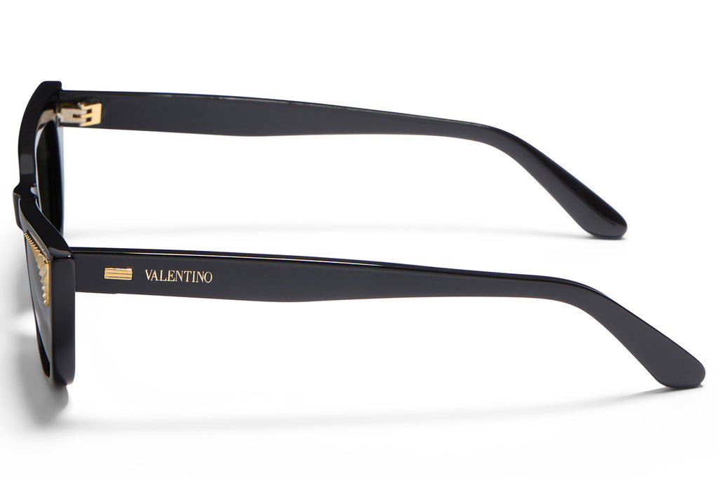 Valentino® Eyewear - VLS-175 Sunglasses Black & V-Light Gold with Dark Green Lenses