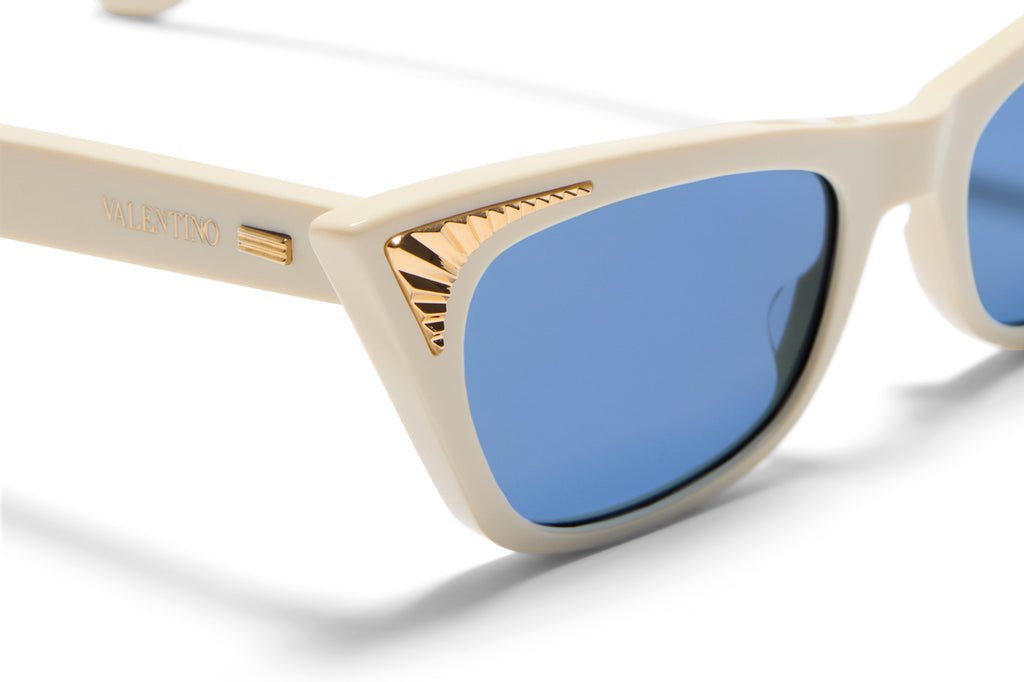 Valentino® Eyewear - VLS-175 Sunglasses Ivory & V-Light Gold with Blue Lenses