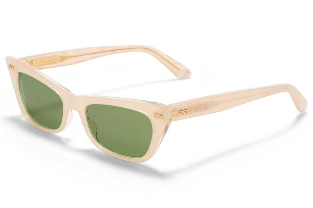 Valentino® Eyewear - VLS-176 Sunglasses Champagne Pearl & V-Light Gold with Medium Green Lenses