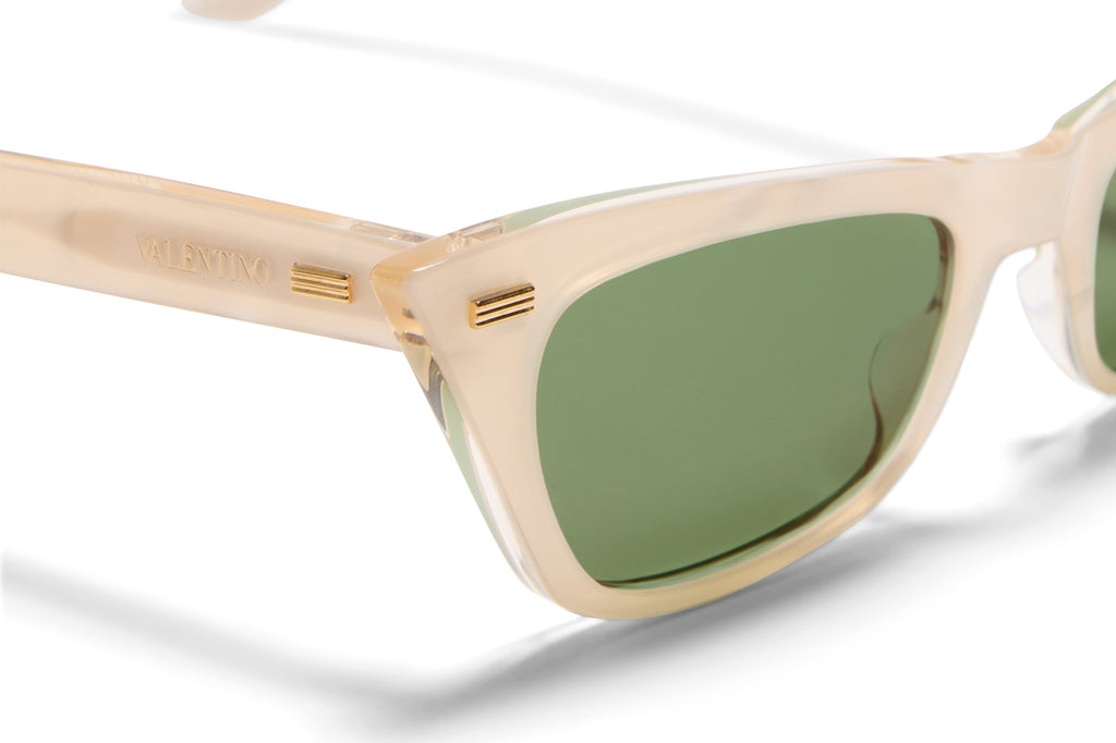 Valentino® Eyewear - VLS-176 Sunglasses Champagne Pearl & V-Light Gold with Medium Green Lenses