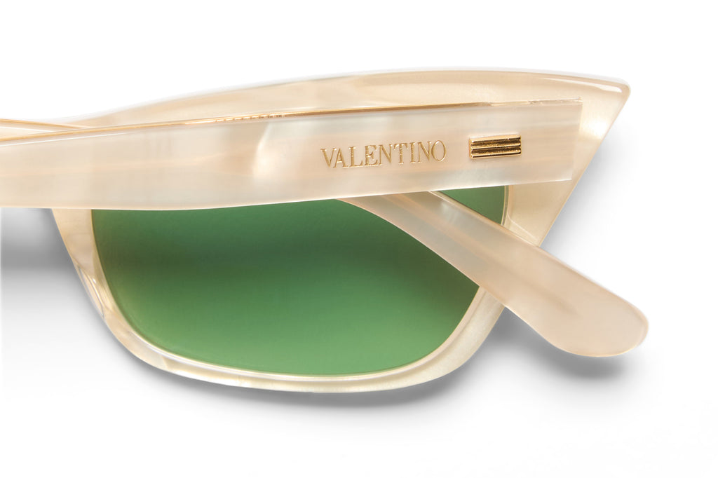 Valentino® Eyewear - VLS-176 Sunglasses Champagne Pearl & V-Light Gold with Medium Green Lenses