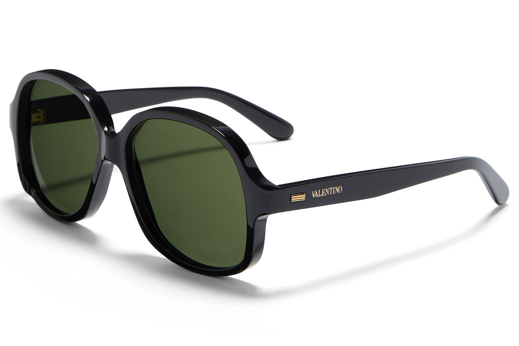 Valentino® Eyewear - VLS-177 Sunglasses Black & V-Light Gold with Dark Green Lenses