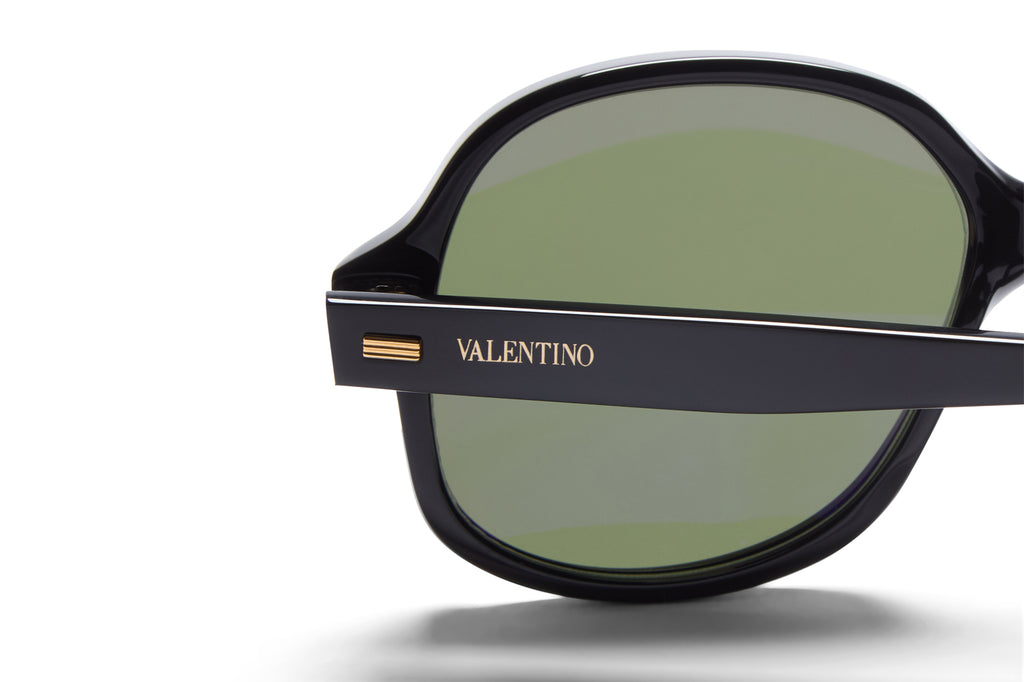 Valentino® Eyewear - VLS-177 Sunglasses Black & V-Light Gold with Dark Green Lenses