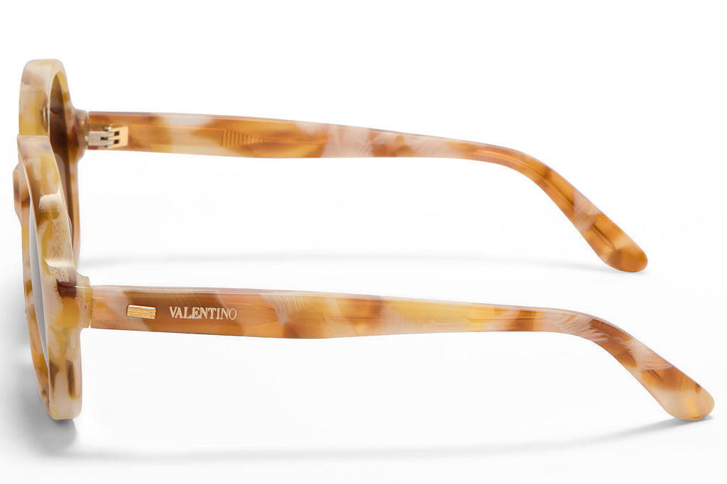 Valentino® Eyewear - VLS-177 Sunglasses Ivory Marble & V-Light Gold with Brown Lenses