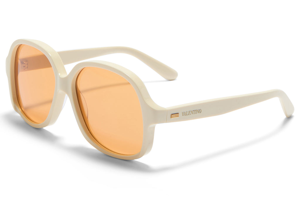 Valentino® Eyewear - VLS-177 Sunglasses Ivory & V-Light Gold with Orange Lenses