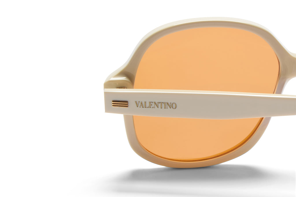 Valentino® Eyewear - VLS-177 Sunglasses Ivory & V-Light Gold with Orange Lenses