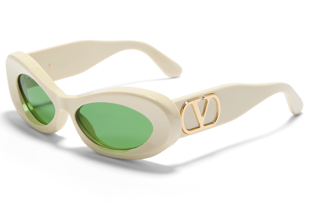 Valentino® Eyewear - VLS-178 Sunglasses Ivory & V-Light Gold with Green Lenses