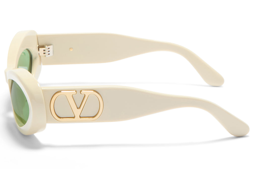 Valentino® Eyewear - VLS-178 Sunglasses Ivory & V-Light Gold with Green Lenses