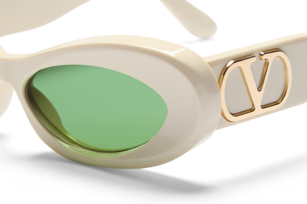 Valentino® Eyewear - VLS-178 Sunglasses Ivory & V-Light Gold with Green Lenses