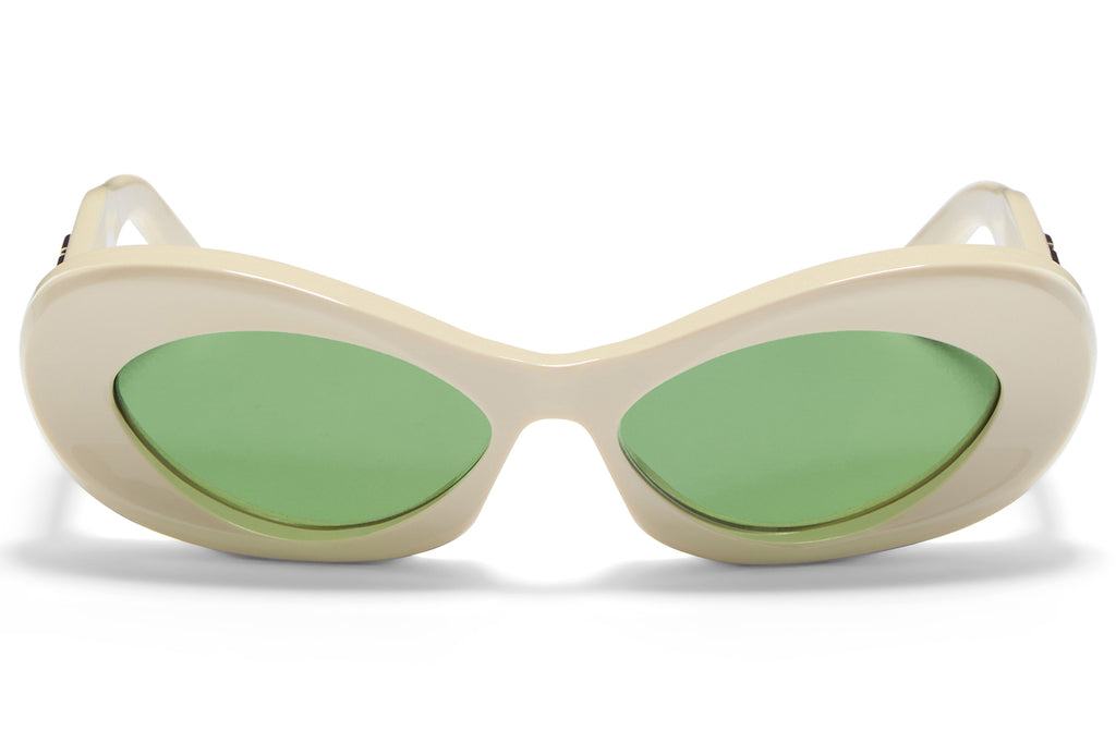 Valentino® Eyewear - VLS-178 Sunglasses Ivory & V-Light Gold with Green Lenses