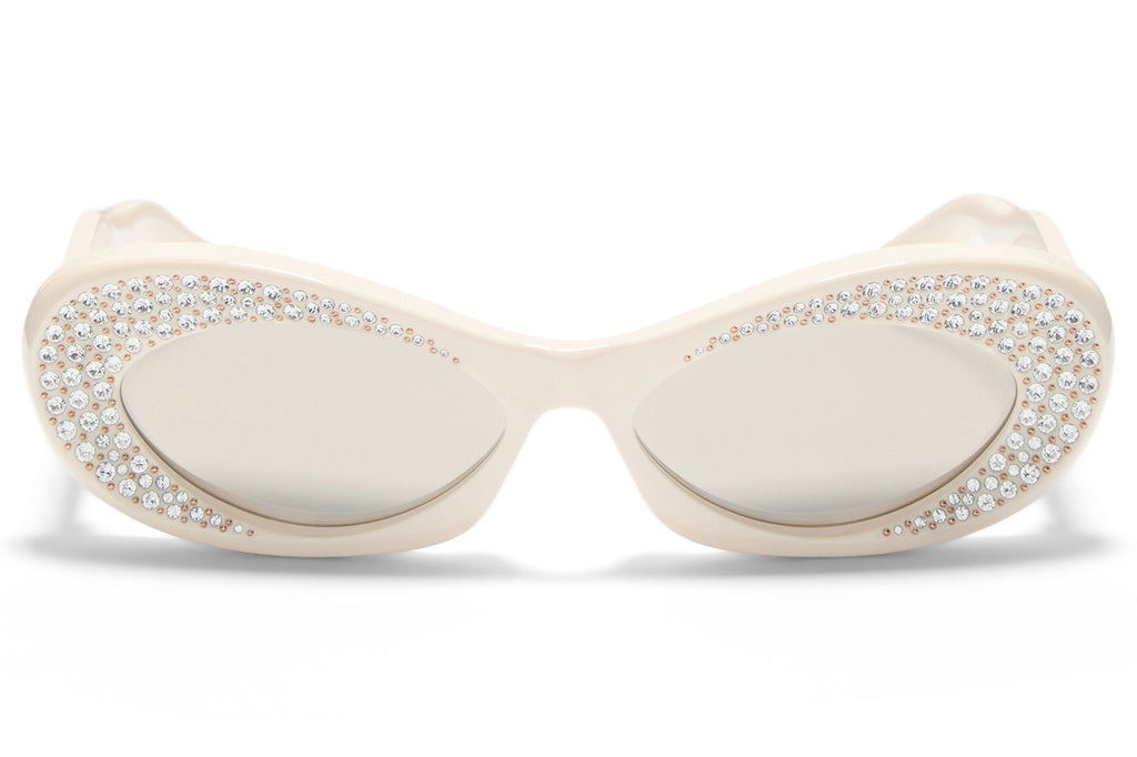 Valentino® Eyewear - VLS-178 Sunglasses Ivory & V-Light Gold with Mirror Silver Lenses