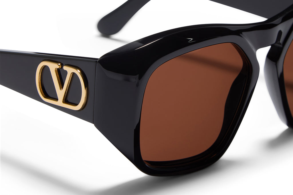 Valentino® Eyewear - VLS-179 Sunglasses Black & V-Light Gold with Dark Brown Lenses