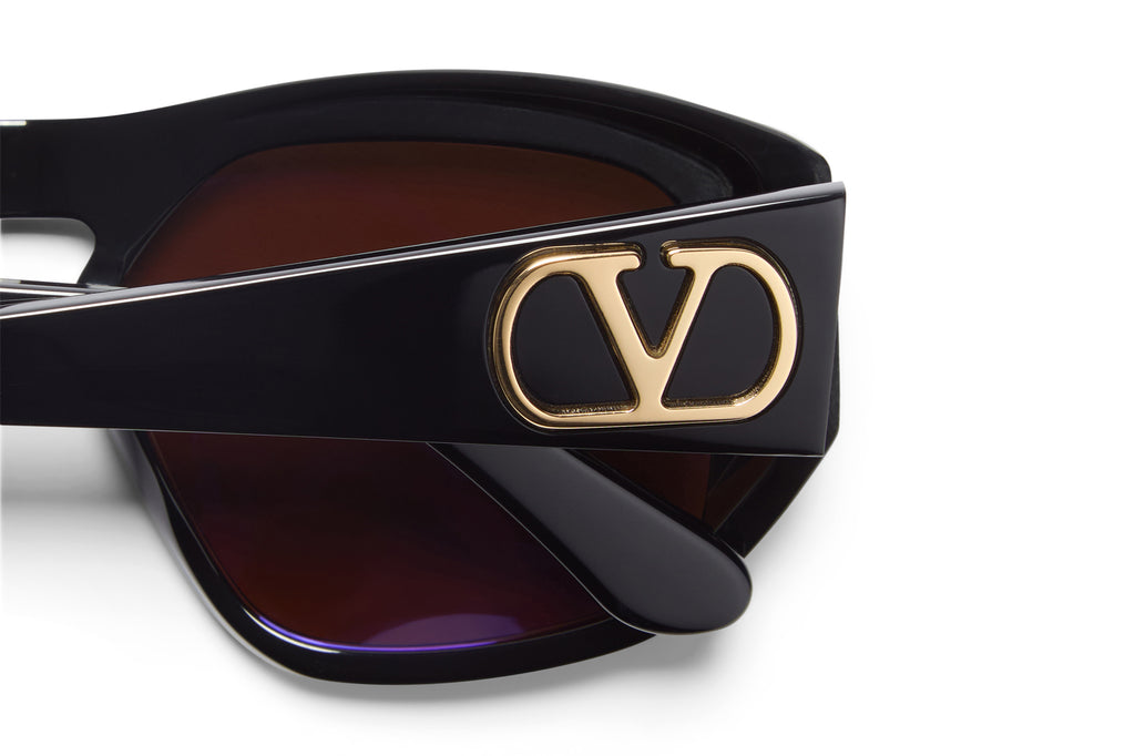 Valentino® Eyewear - VLS-179 Sunglasses Black & V-Light Gold with Dark Brown Lenses