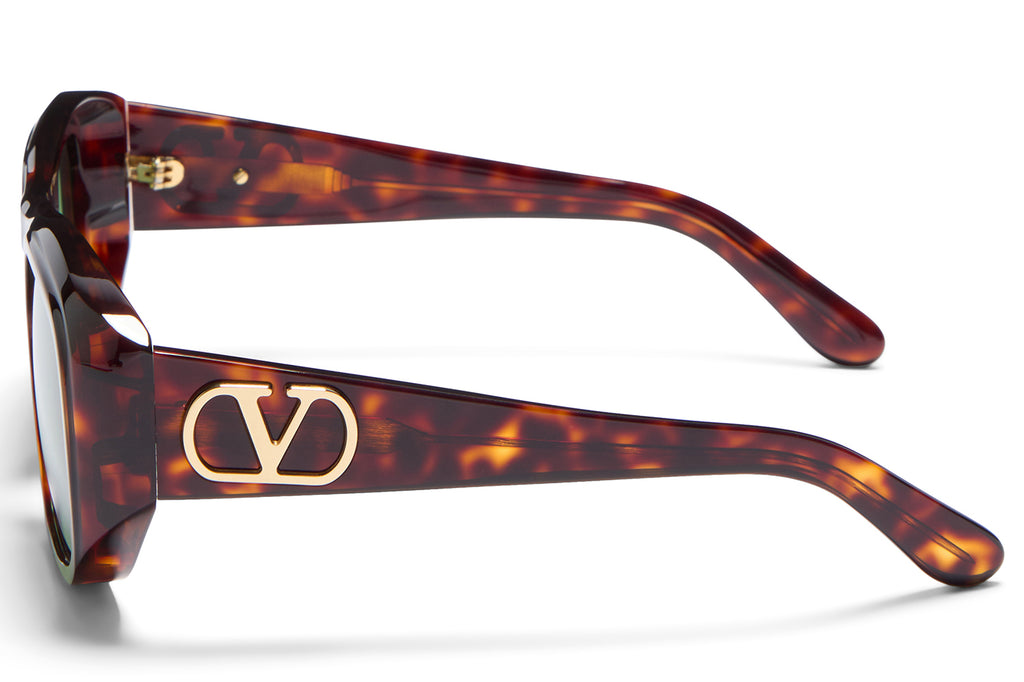 Valentino® Eyewear - VLS-179 Sunglasses Dark Havana & V-Light Gold with Green Lenses