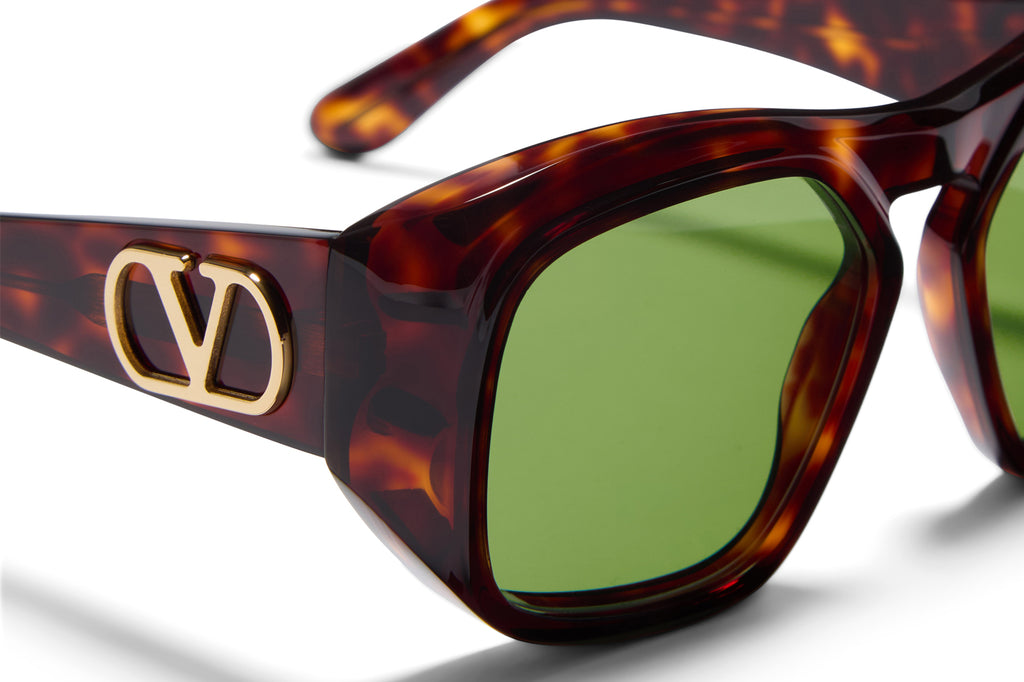 Valentino® Eyewear - VLS-179 Sunglasses Dark Havana & V-Light Gold with Green Lenses