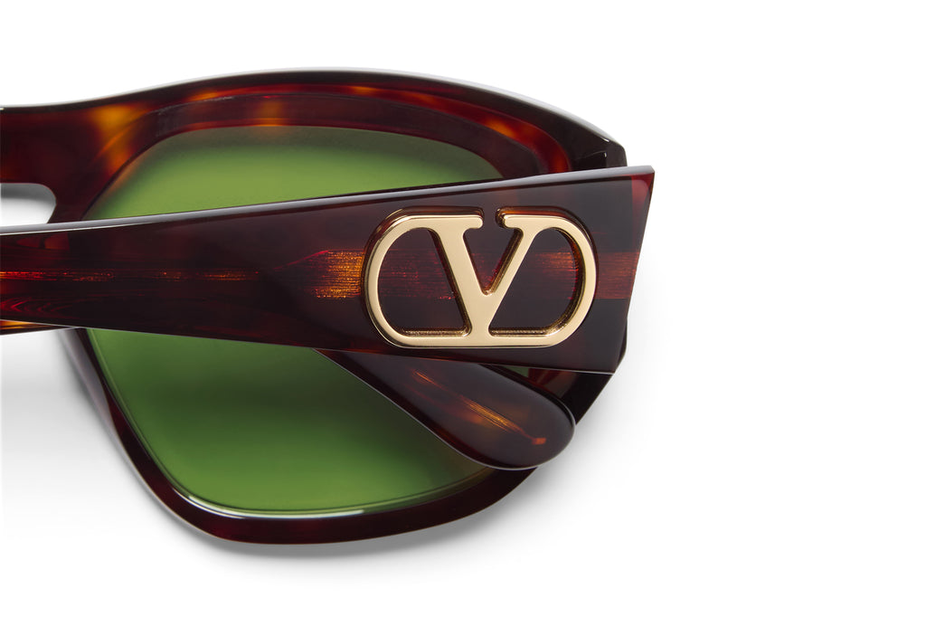 Valentino® Eyewear - VLS-179 Sunglasses Dark Havana & V-Light Gold with Green Lenses