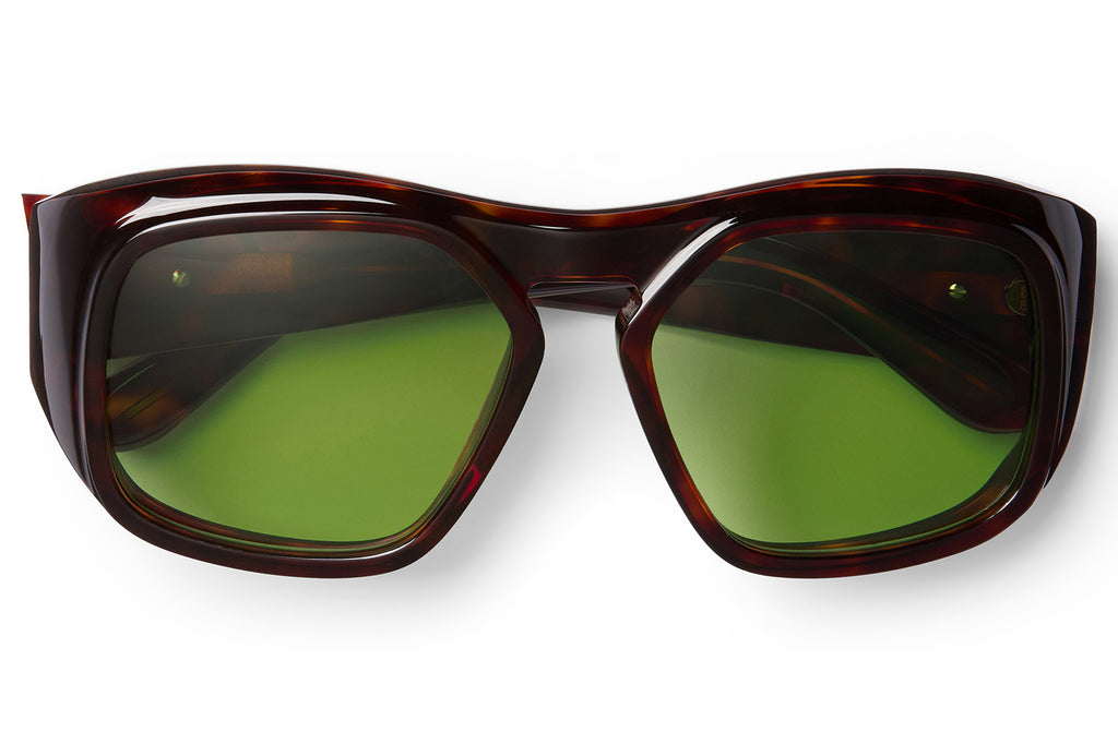 Valentino® Eyewear - VLS-179 Sunglasses Dark Havana & V-Light Gold with Green Lenses