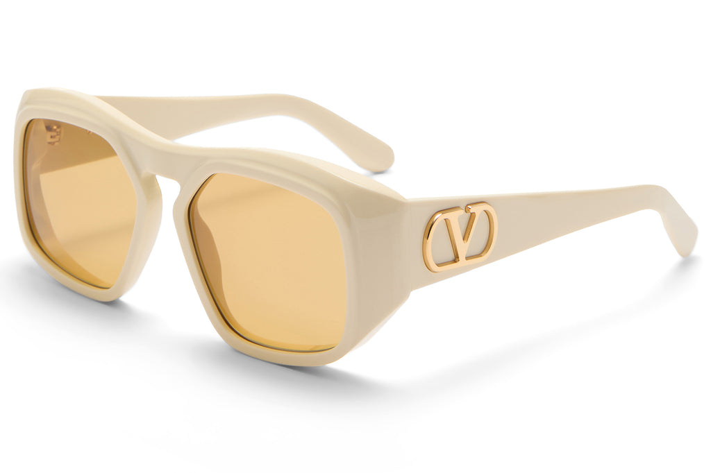 Valentino® Eyewear - VLS-179 Sunglasses Ivory & V-Light Gold with Amber Lenses