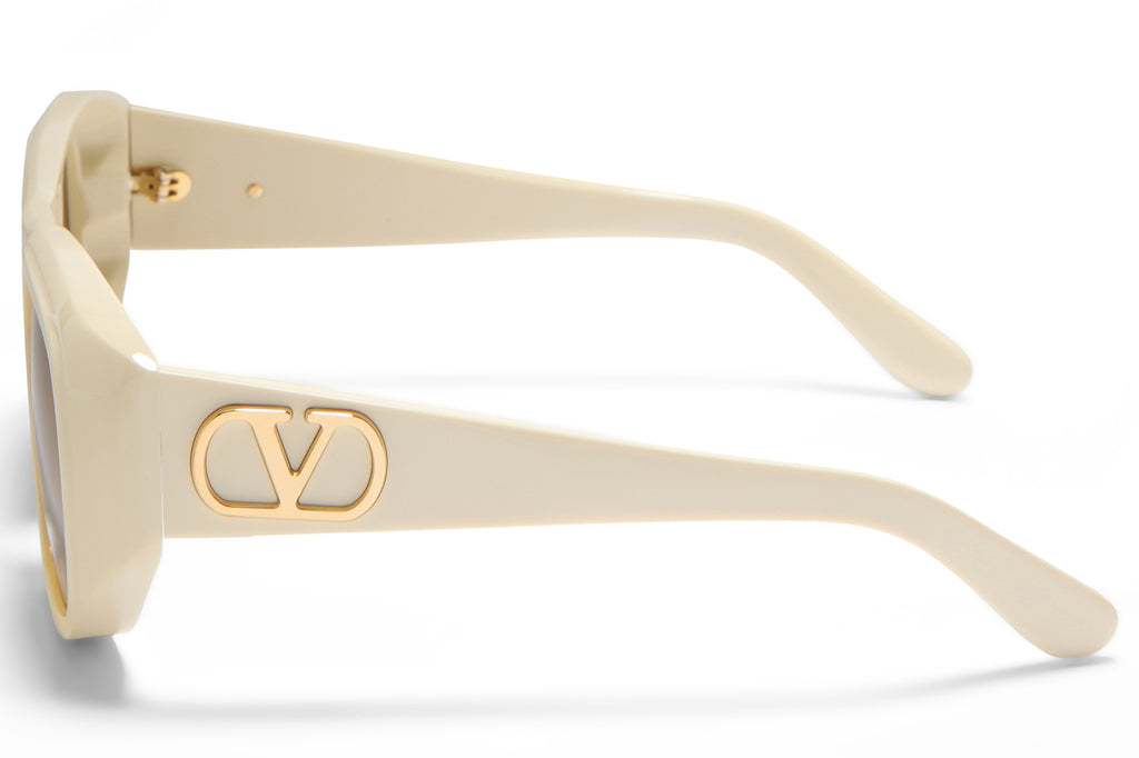 Valentino® Eyewear - VLS-179 Sunglasses Ivory & V-Light Gold with Amber Lenses