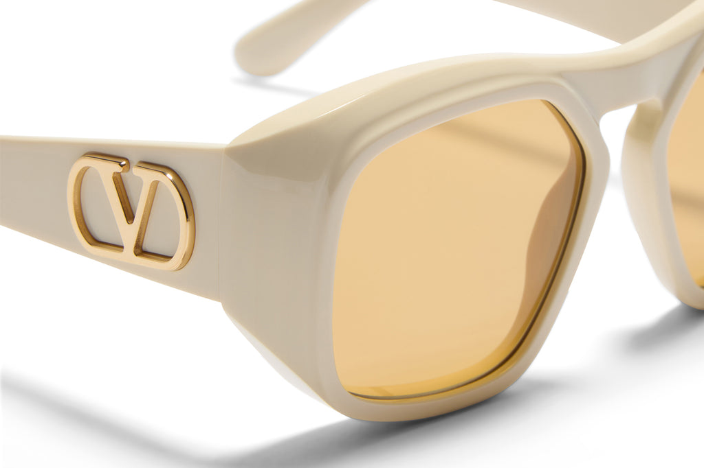 Valentino® Eyewear - VLS-179 Sunglasses Ivory & V-Light Gold with Amber Lenses