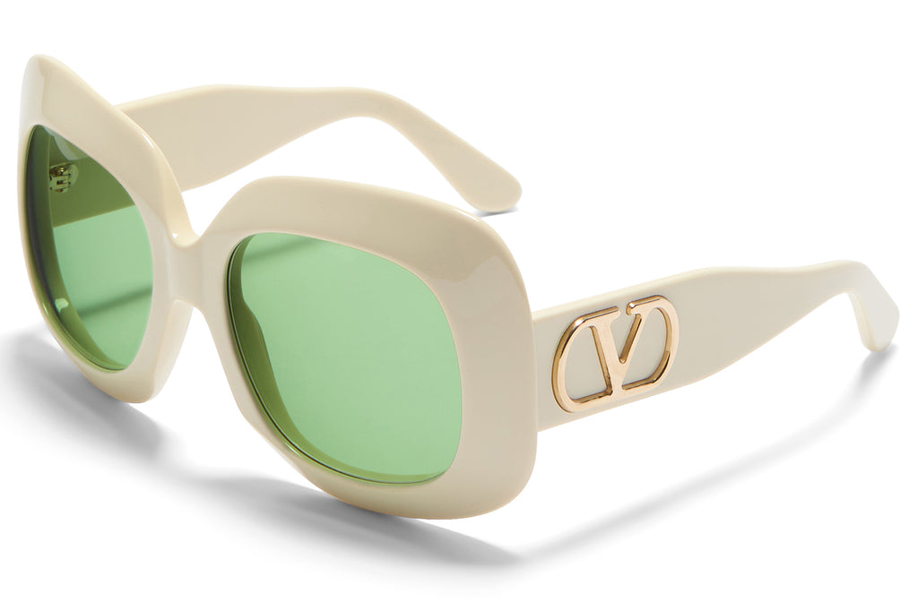 Valentino® Eyewear - VLS-180 Sunglasses Ivory & V-Light Gold with Green Lenses