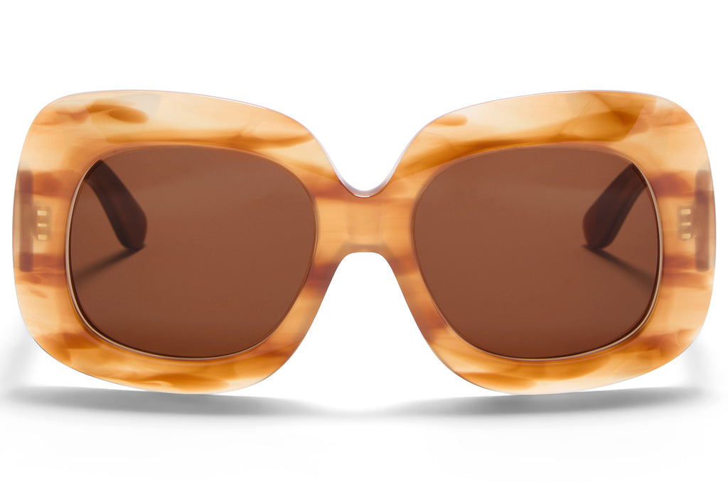 Valentino® Eyewear - VLS-180 Sunglasses Light Havana & V-Light Gold with Dark Brown Lenses