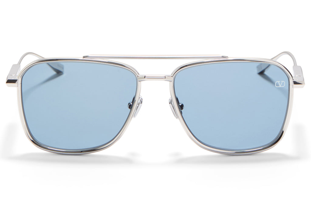 Valentino® Eyewear - V-Lstory II Sunglasses Silver with Sky Blue Lenses