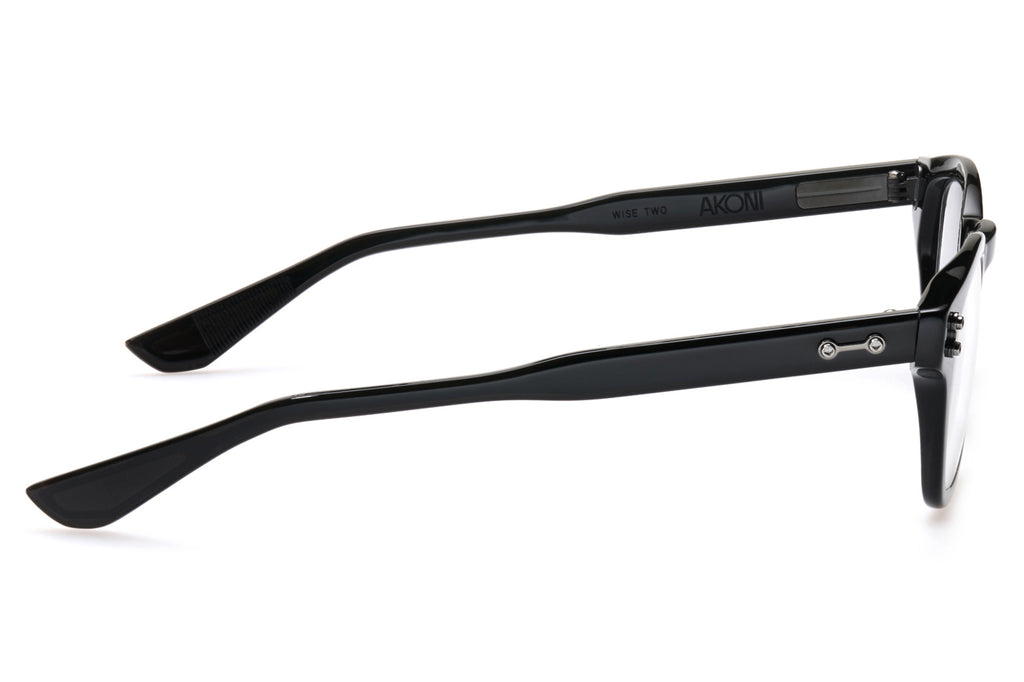 Akoni - Wise-Two Eyeglasses Crystal Black & Black Iron