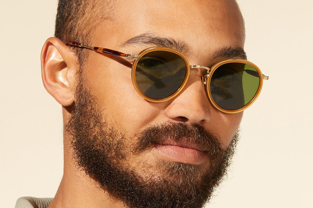 Garrett Leight - Wilson X Sunglasses Summer Sun-Gold with Semi-Flat Pure Green Lenses