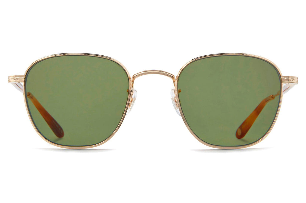 Garrett Leight - World Sunglasses Gold-Ember Tortoise with Semi-Flat Green Lenses