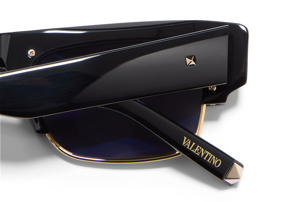 Valentino® Eyewear - XI Sunglasses Black & V-Light Gold with Smoke Grey Lenses