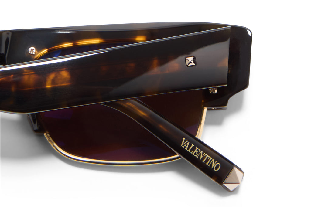 Valentino® Eyewear - XI Sunglasses Brown Tortoise & V-Light Gold with Dark Brown Lenses