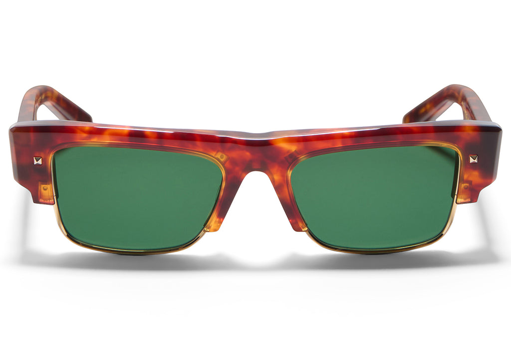 Valentino® Eyewear - XI Sunglasses Honey Tortoise & V-Light Gold with Dark Green Lenses