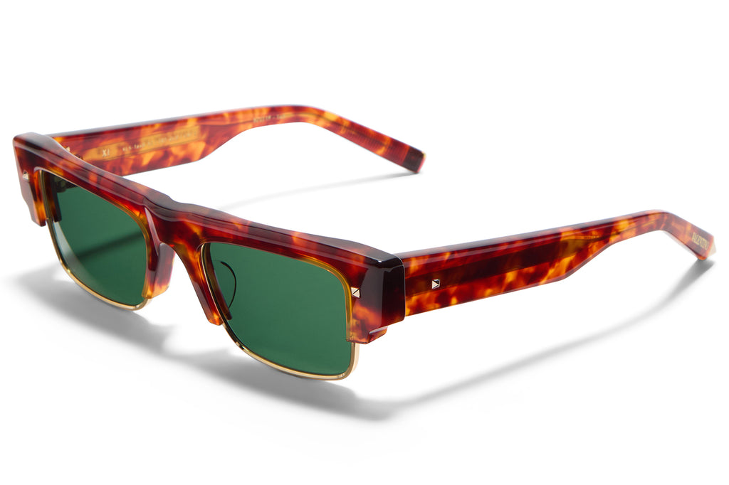 Valentino® Eyewear - XI Sunglasses Honey Tortoise & V-Light Gold with Dark Green Lenses