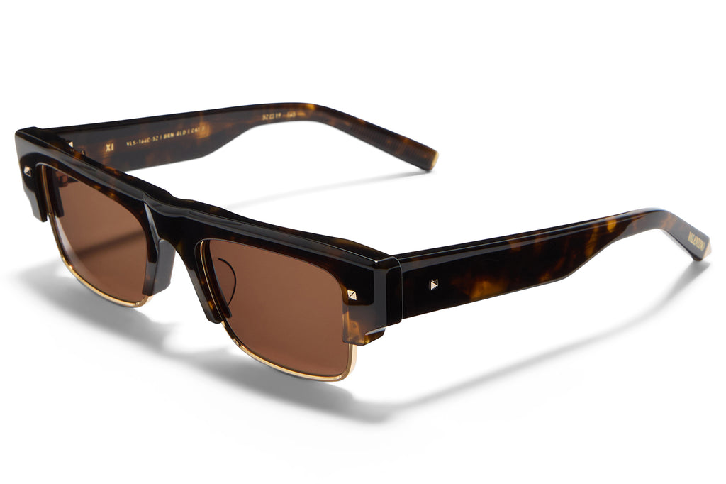 Valentino® Eyewear - XI Sunglasses Brown Tortoise & V-Light Gold with Dark Brown Lenses