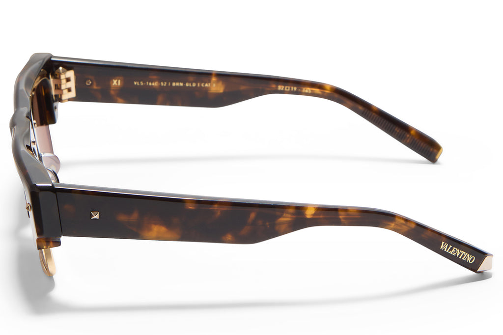 Valentino® Eyewear - XI Sunglasses Brown Tortoise & V-Light Gold with Dark Brown Lenses