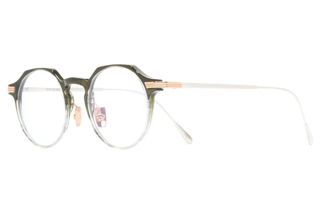 Cutler & Gross - 0008 Eyeglasses Gradient Green on 18K Rose Gold